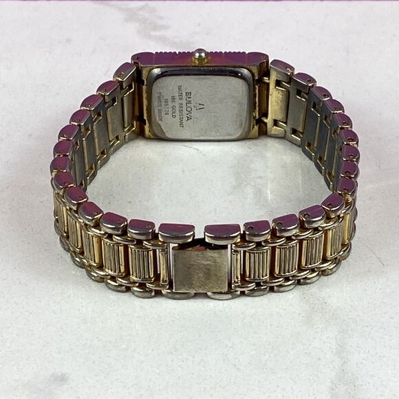 RARE Vintage Bulova 18k Gold Diamond Quartz Watch #185776 Swiss Made - Picture 8 of 10